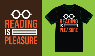 Canvas Print - Reading is pleasure t shirt design