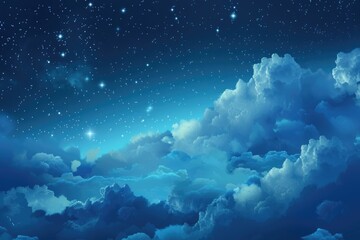 Wall Mural - Space of night sky with cloud and stars.  Space of night sky with cloud and stars.