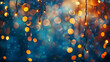 christmas lights on a blue background stock photo in 