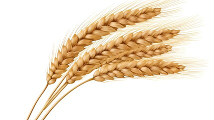 Wall Mural - Wheat on a white background