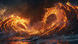 fire background photo with two flames in the form of 