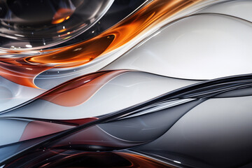 Poster - Abstract background with reflections and caustics. Futuristic background image. Created with Generative AI technology.