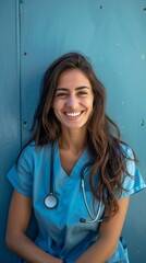 Wall Mural - Female Nurse At Nurses Station