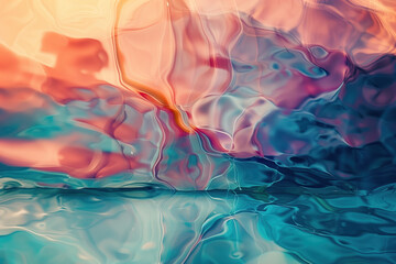 Poster - Abstract background with reflections and caustics. Futuristic background image. Created with Generative AI technology.