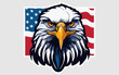 American flag eagle illustration, eagle with USA flag, Fourth of july, independence day Usa