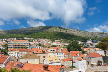 Sticker - Dubrovnik, Croatia - August 03,2023: View at famous travel destination city of Dubrovnik, Dalmatia, Croatia, Europe. Old town of Dubrovnik