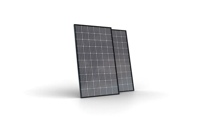 Wall Mural - Battery isolated solar panels 3d rendering isolation. 3D illustration