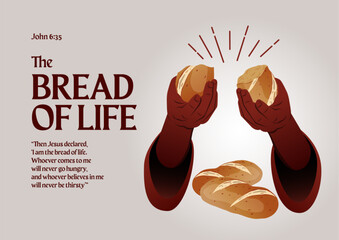 Wall Mural - Old testament. Bread of life vector illustration