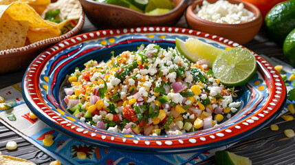 Colorful Street Corn Salad with Cotija Cheese