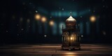 Fototapeta  - Vintage arabic lantern, theme of Eid-al-Adha, the Feast of Sacrifice. Generative AI