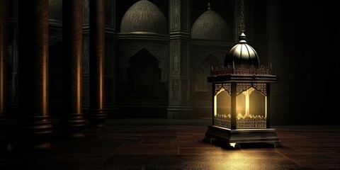 Wall Mural - Arabian lantern close-up. Concept of the holy month of Ramadan.