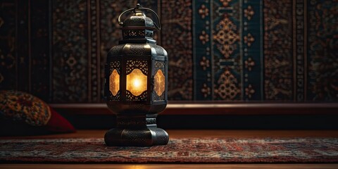 Wall Mural - Vintage arabic lantern, theme of Eid-al-Adha, the Feast of Sacrifice. 