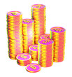 Stack of coins investment money for finance wealth and banking 3d concept
