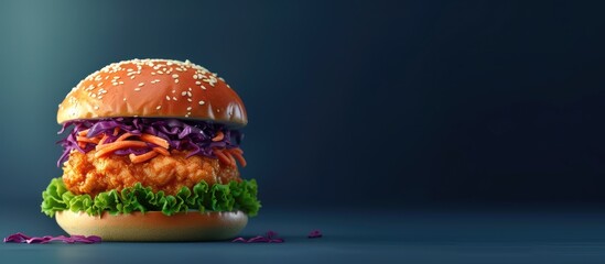 Aufkleber - Chicken tender sandwich with avocado soda and slaw. with copy space image. Place for adding text or design