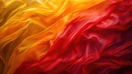 Wall Mural - Abstract digital background or texture design of Spanish flag colors, Spin national country symbol illustration wavy fabric background