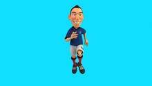 Fun 3D Cartoon Soccer Player Running (with Alpha Channel)