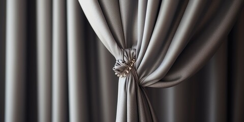 Poster - A detailed image of a curtain with a flower design. Ideal for interior design concepts