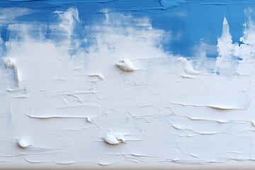 Aufkleber - A white and blue painting on a wall, perfect for interior design projects