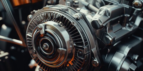 Aufkleber - Detailed view of a motorcycle engine, suitable for automotive industry projects