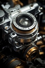 Poster - Close up of a camera with a lens, perfect for photography enthusiasts