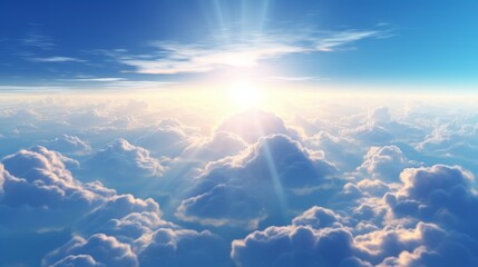 Wall Mural - beautiful cumulus clouds in the blue sky.