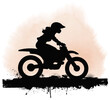 © Mustapha - A dirt bike motorcycle girl silhouette riding off road as outdoor activity, It’s a great way to show support for motocross and for the women who compete in the extreme sport.