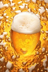 Poster - A glass of beer on a wooden table. Suitable for advertising campaigns