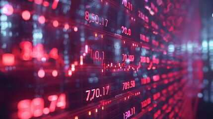 Wall Mural - financial stock market numbers. business success and growth concept. abstract economy data on screen