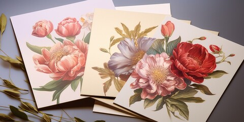 Poster - A group of cards placed on a table, suitable for various card game concepts