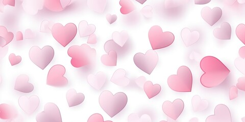 Poster - A collection of pink hearts on a plain white background. Perfect for Valentine's Day or love-themed designs