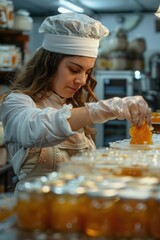 Wall Mural - Female confectioner working . ai generated