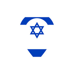 Wall Mural - Israel flag location icon