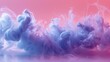  a group of blue and pink smokes on a pink and pink background with a reflection of water on the bottom of the image and bottom half of the smoke is pink and bottom half of the image.