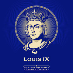 Wall Mural - Saints of the Catholic Church. Louis IX (1214-1270) commonly revered as Saint Louis, was King of France from 1226 until his death in 1270.