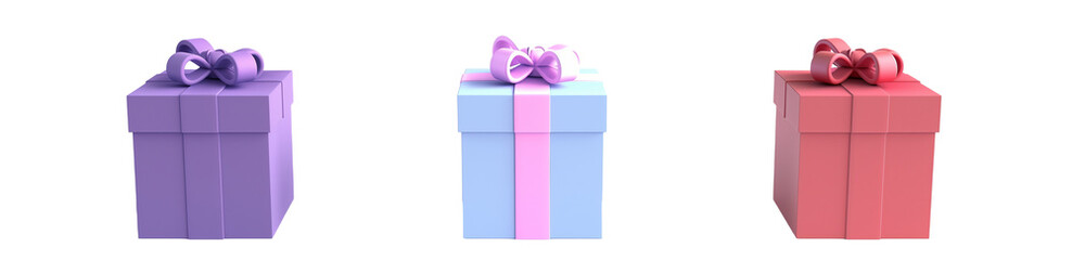 3d render Gift boxes isolated on a transparent background