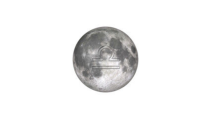 Wall Mural - full moon in libra on transparent background