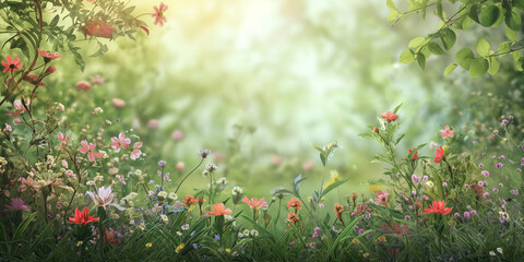 Wall Mural - Springtime studio background