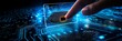 Biometric Fingerprint Security Scan - Close-up on a digital fingerprint scan providing secure access control