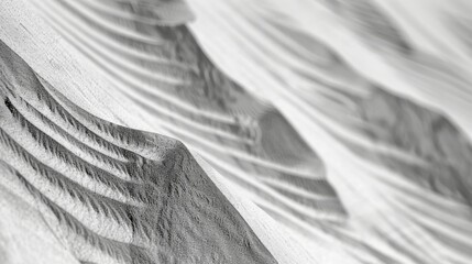 Poster - A mesmerizing monochromatic view of the textured sand, capturing the essence of the outdoors in an abstract and thought-provoking manner through the lens of black and white photography