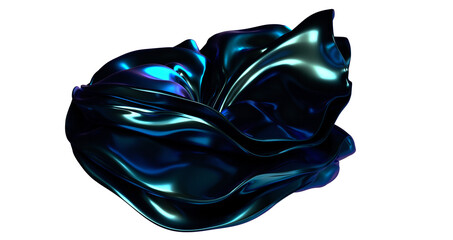 Wall Mural - Aqua Serenity: Abstract 3D Blue Wave Illustration for Tranquil Designs