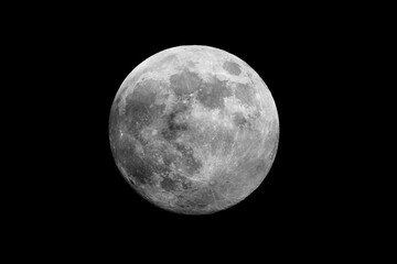 Wall Mural - Full moon background isolated on black