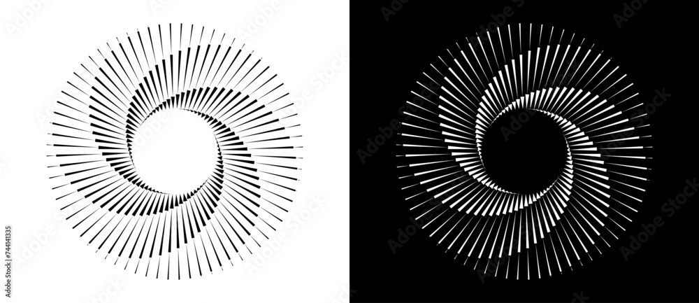 Abstract background with lines in circle. Art design spiral as logo or ...