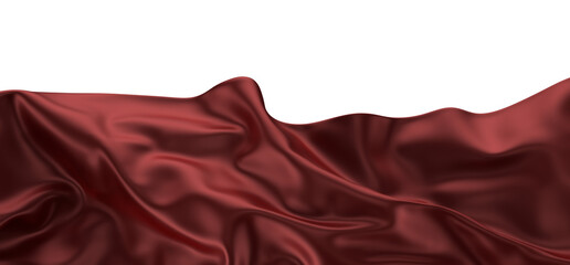 Wall Mural - 3d render of abstract red cloth falling.