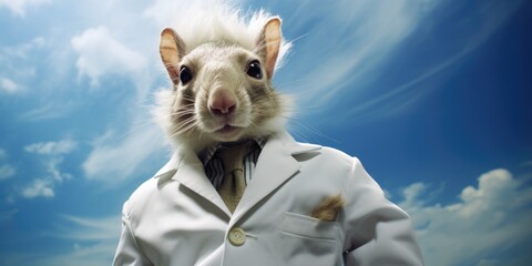 Poster - A rat dressed in a suit and tie. Generative AI.