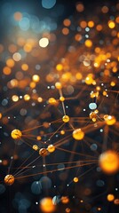 Poster - Digital connection frameworks with points and interlinks, emblematic of networked communication, perfect for science and technology studies.