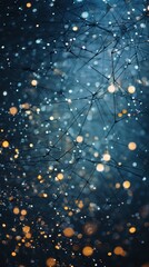 Poster - Conceptual network graphics with interconnected dots and strands, representing online connectivity, perfect for tech and scientific visualizations