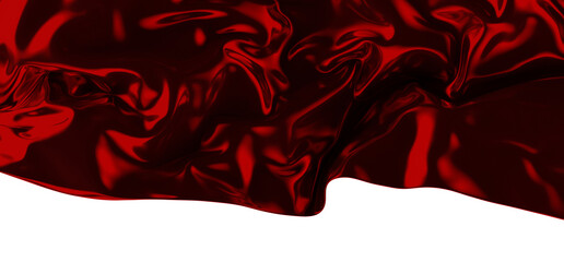 Wall Mural - 3d render of abstract red cloth falling.