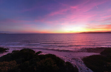 Wall Mural - pink sunset in maria pia beach