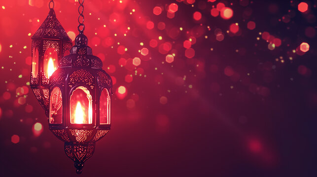 Traditional Muslim Arabic holiday Ramadan, background. AI Generated