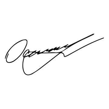Autograph fictitious, handwritten fake signature. Isolated doodle on white background, vector illustration